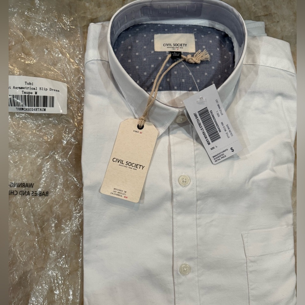 Civil Society Men Woven Long Sleeve White Button-Up Shirt